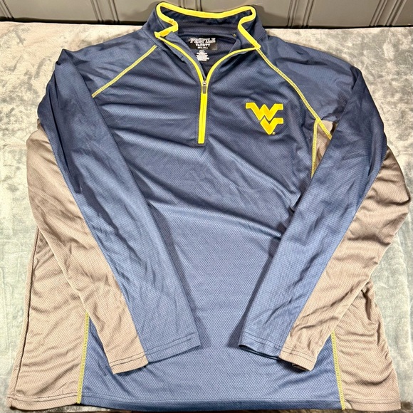 West Virginia WVU Mountaineers Long Sleeve Quarter Zip Pullover Mens XLT - Picture 1 of 9